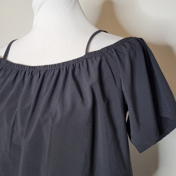 Fabletics Black Prue Cutout Off Shoulder Romper Size Medium - Picture 3 of 11